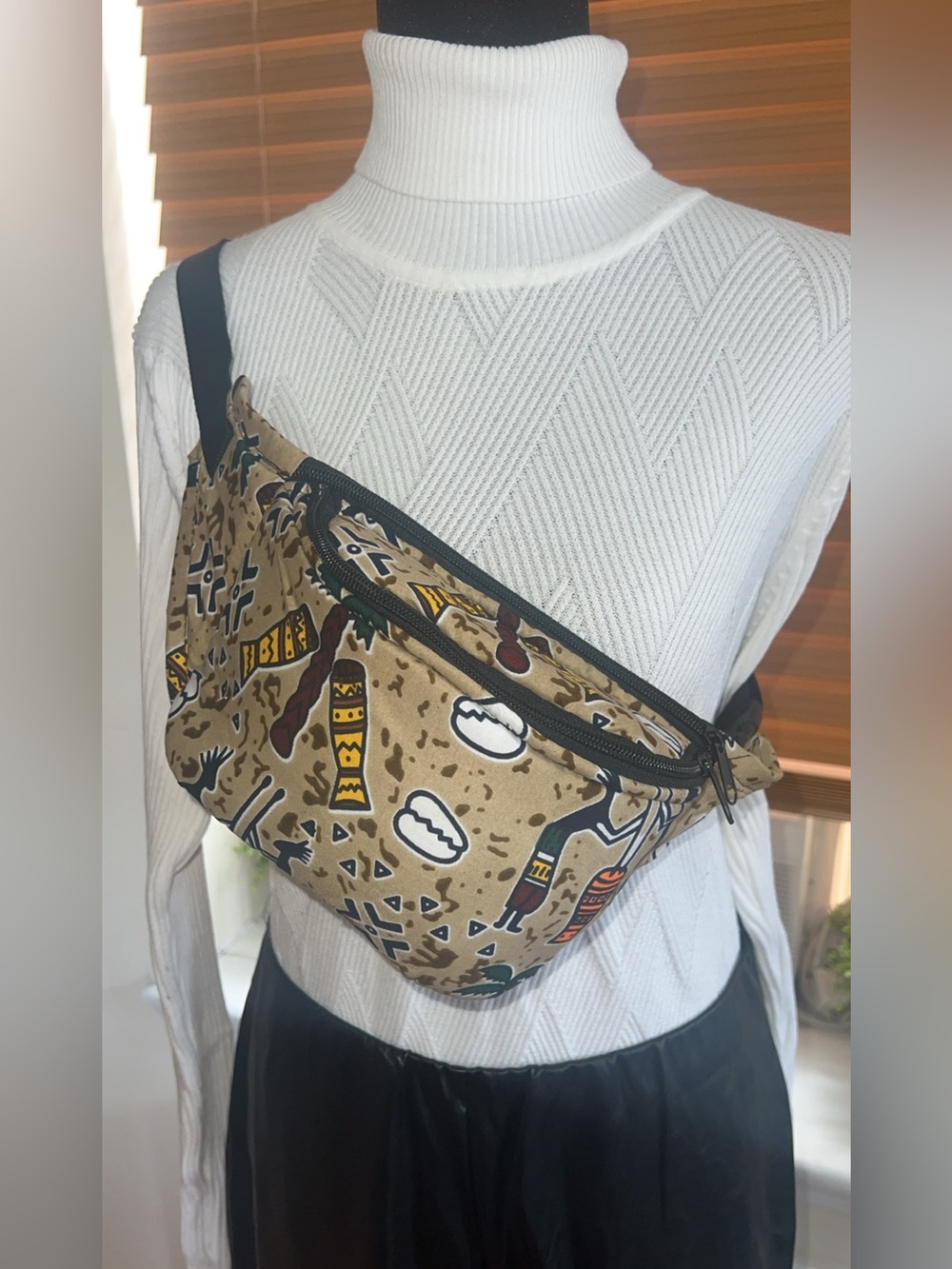 Handmade Ankara Fanny Pack, African Wax Print Crossbody Belt Bag